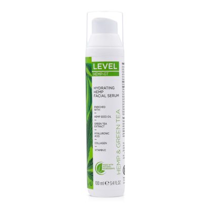 Level - Dead Sea Minerals Hemp & Green Tea - Hydrating Hemp Facial Serum 100 ml (Dode Zee Mineralen Hennep & Groene Thee - Hydraterend Hennep Gezichtsserum)