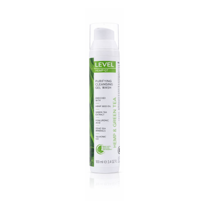 Level - Dead Sea Minerals Hemp & Green Tea - Purifying Cleansing Gel Wash 100 ml